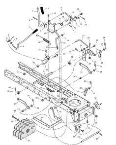 Mower Housing Suspension Diagram and Parts List for 312003X50A 2003 Briggs and Stratton Lawn Tractor